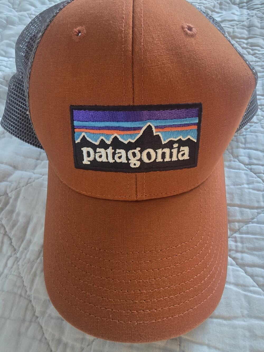 Patagonia P-6 Trucker Hat - Orange Gray Summer outdoor fishing baseball cap hike